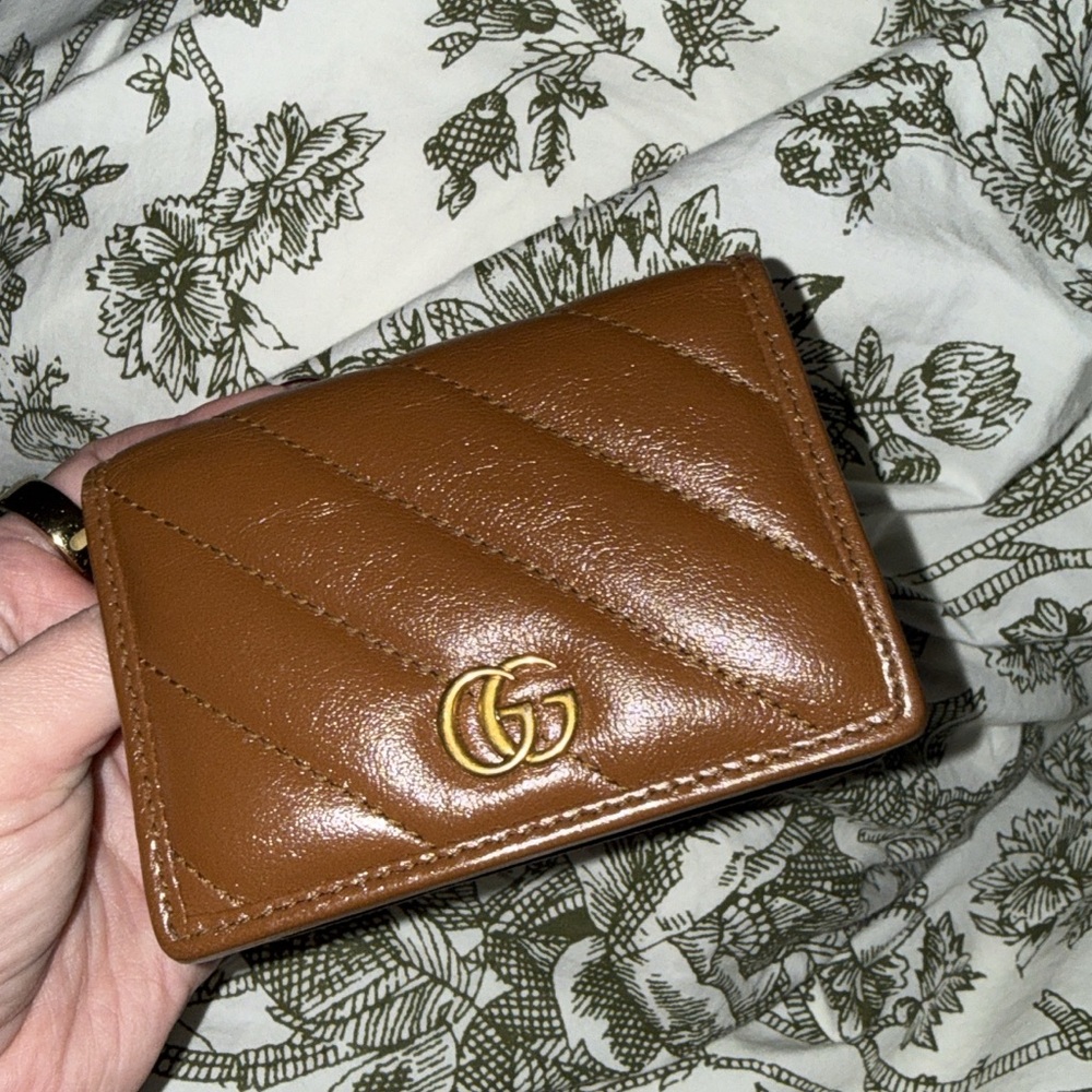 Gucci Marmont Brown Leather Card Holder
